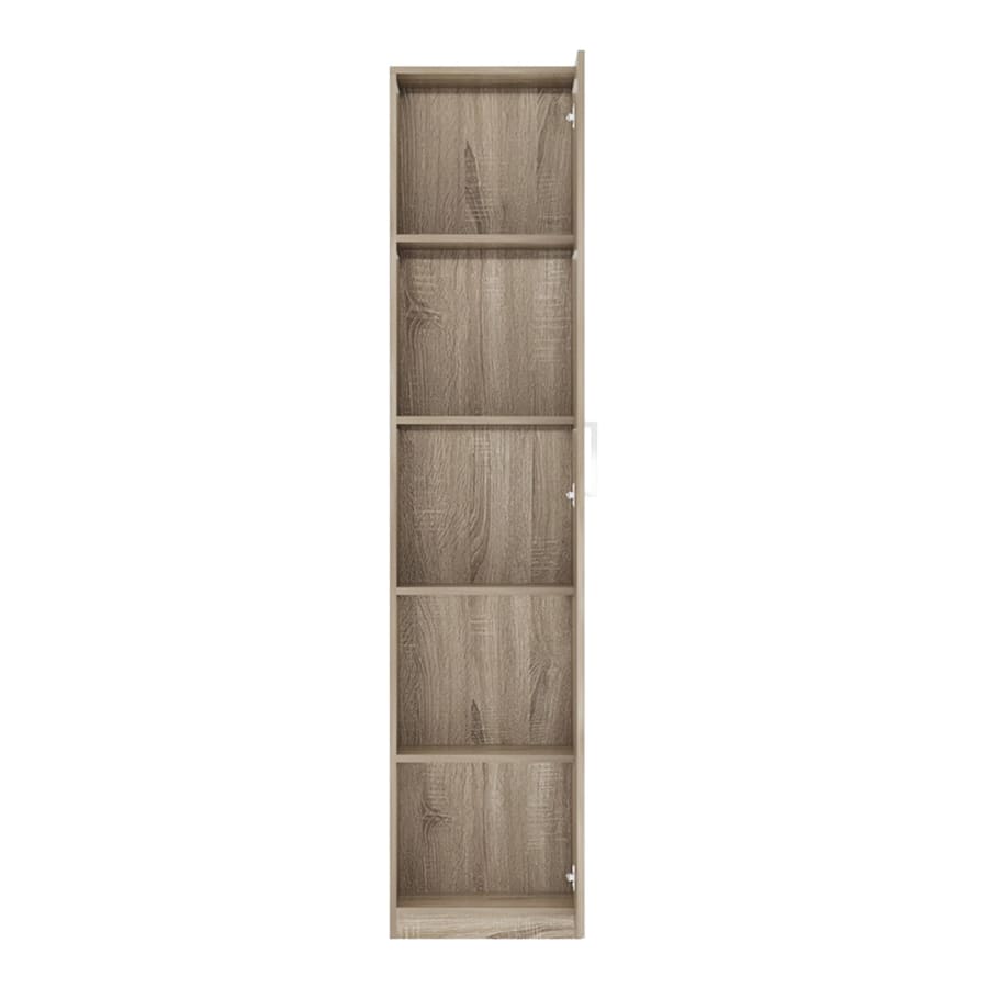 Armoire 1 porte 4 &eacute;tag&egrave;res couleur ch&ecirc;ne clair