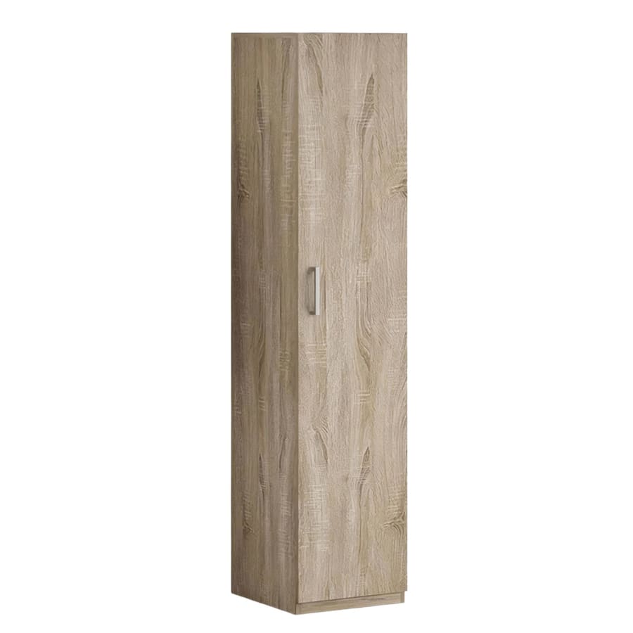 Armoire 1 porte 4 &eacute;tag&egrave;res couleur ch&ecirc;ne clair