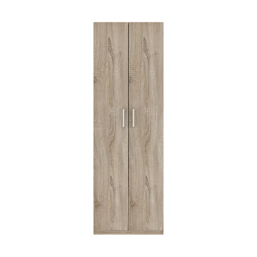 Armoire 2 portes 4 &eacute;tag&egrave;res couleur ch&ecirc;ne clair