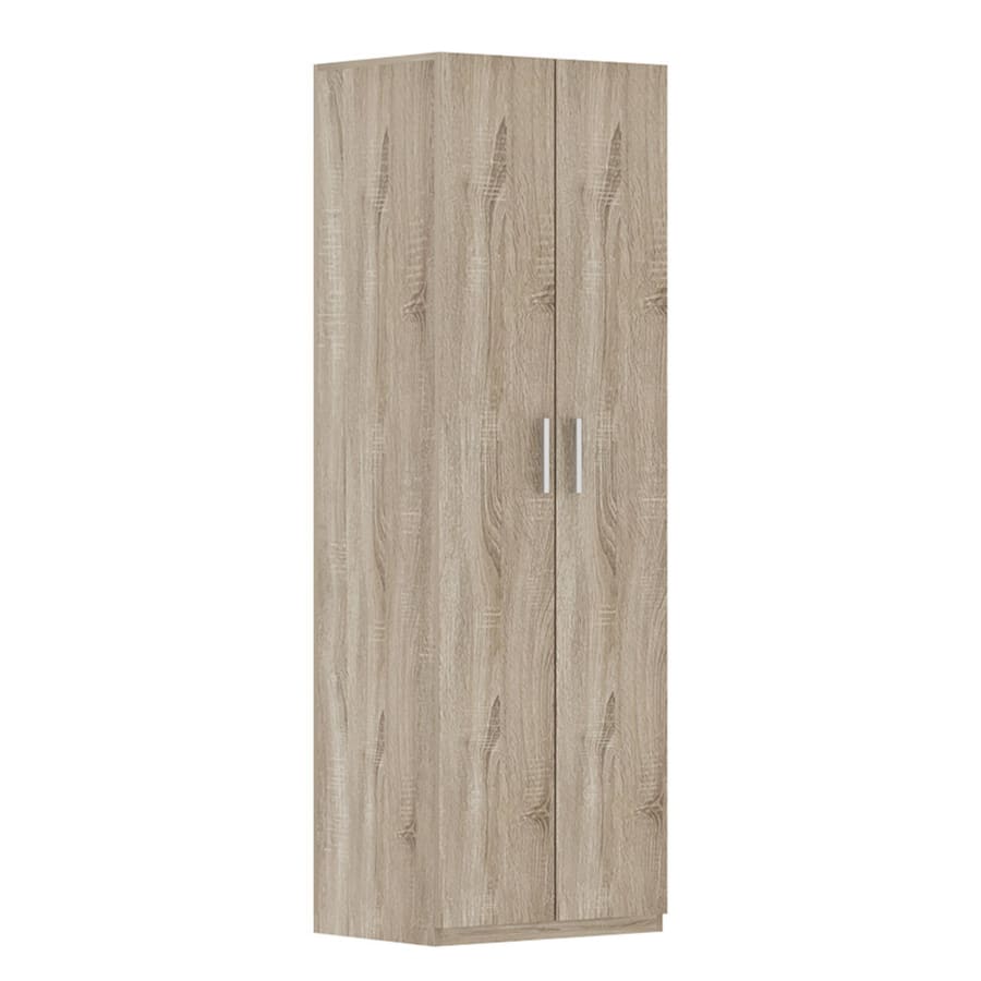 Armoire 2 portes 4 &eacute;tag&egrave;res couleur ch&ecirc;ne clair
