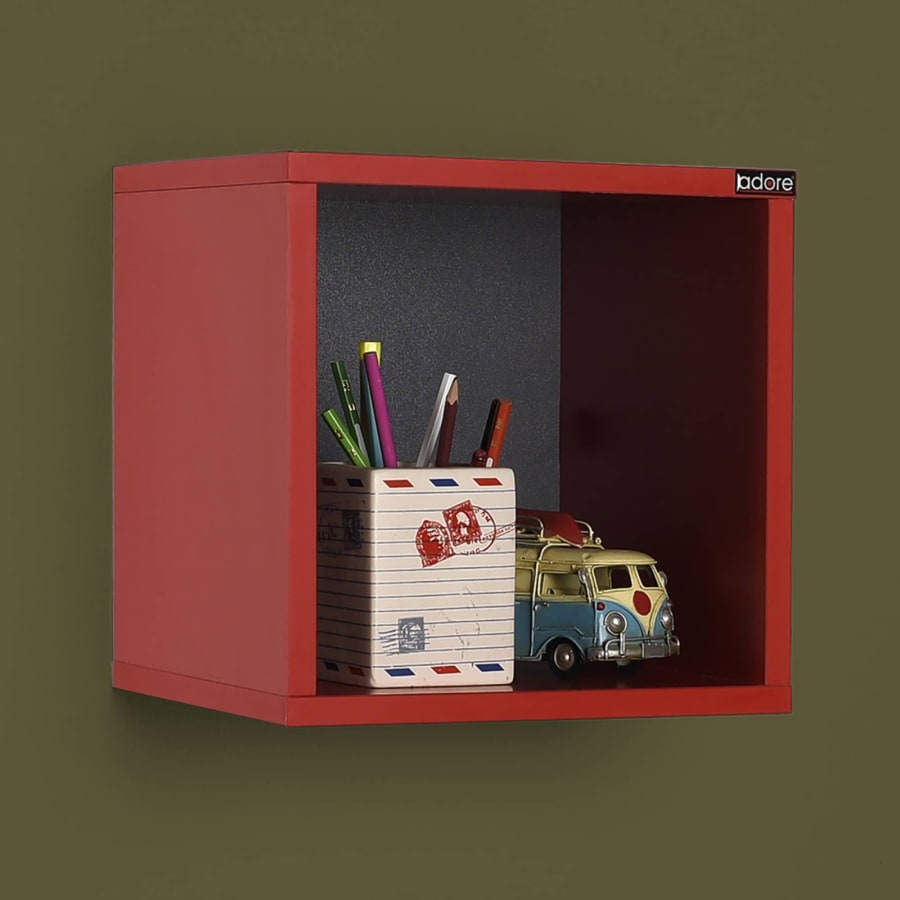 Etagère cube murale - rouge