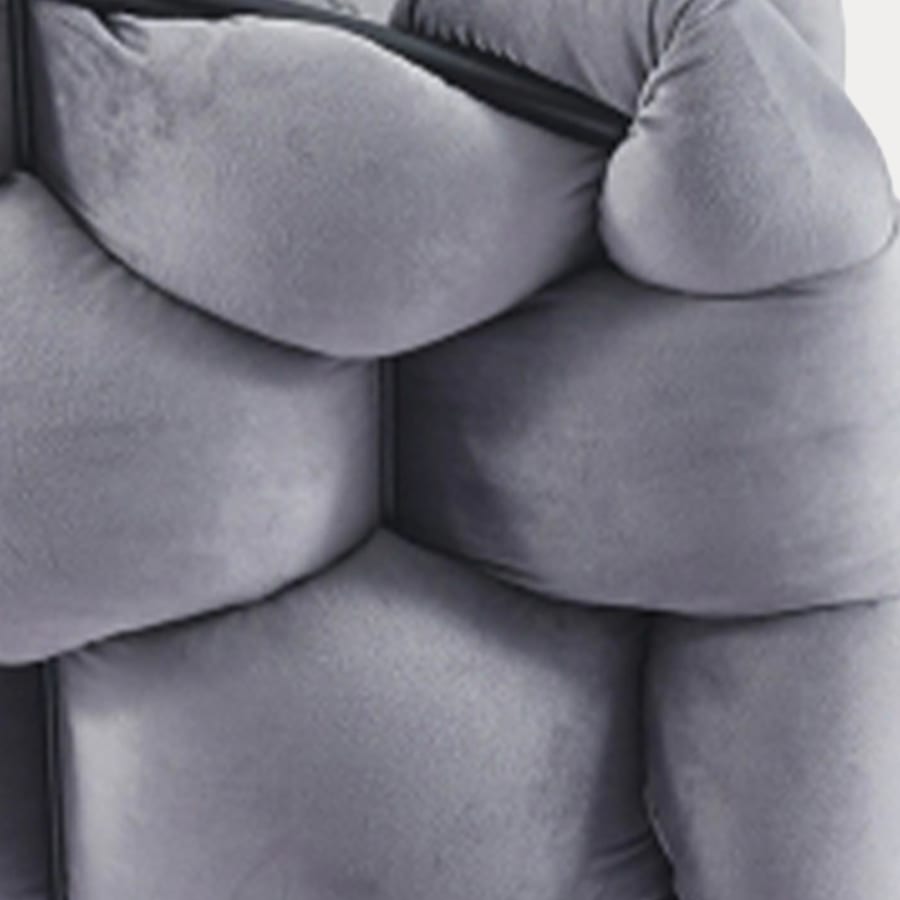 Lot de 2 chaises velours gris pieds en m&eacute;tal noir