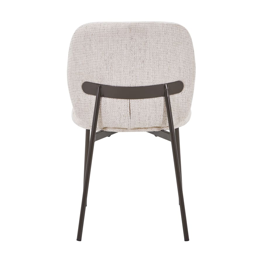 Lot de 2 chaises en tissu beige pieds en m&eacute;tal noir