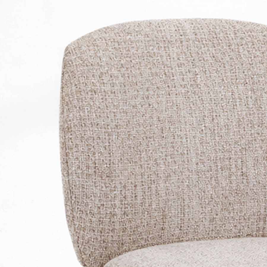 Lot de 2 chaises en tissu taupe pieds en m&eacute;tal noir