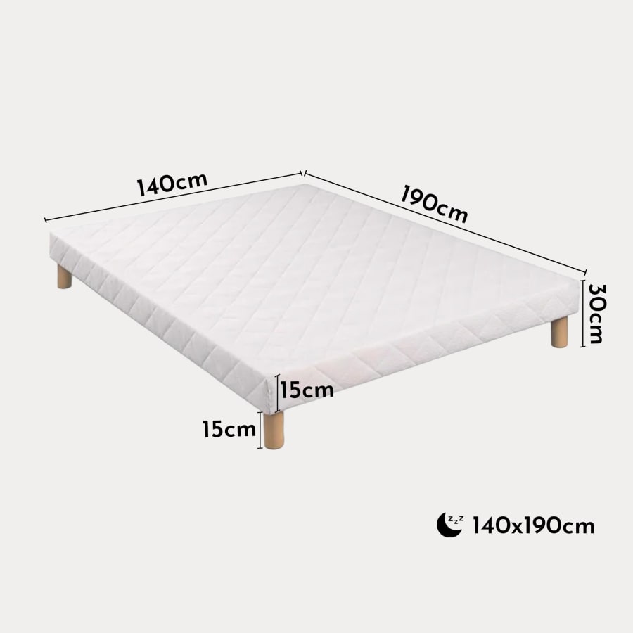 Sommier 140x190 + 4 pieds