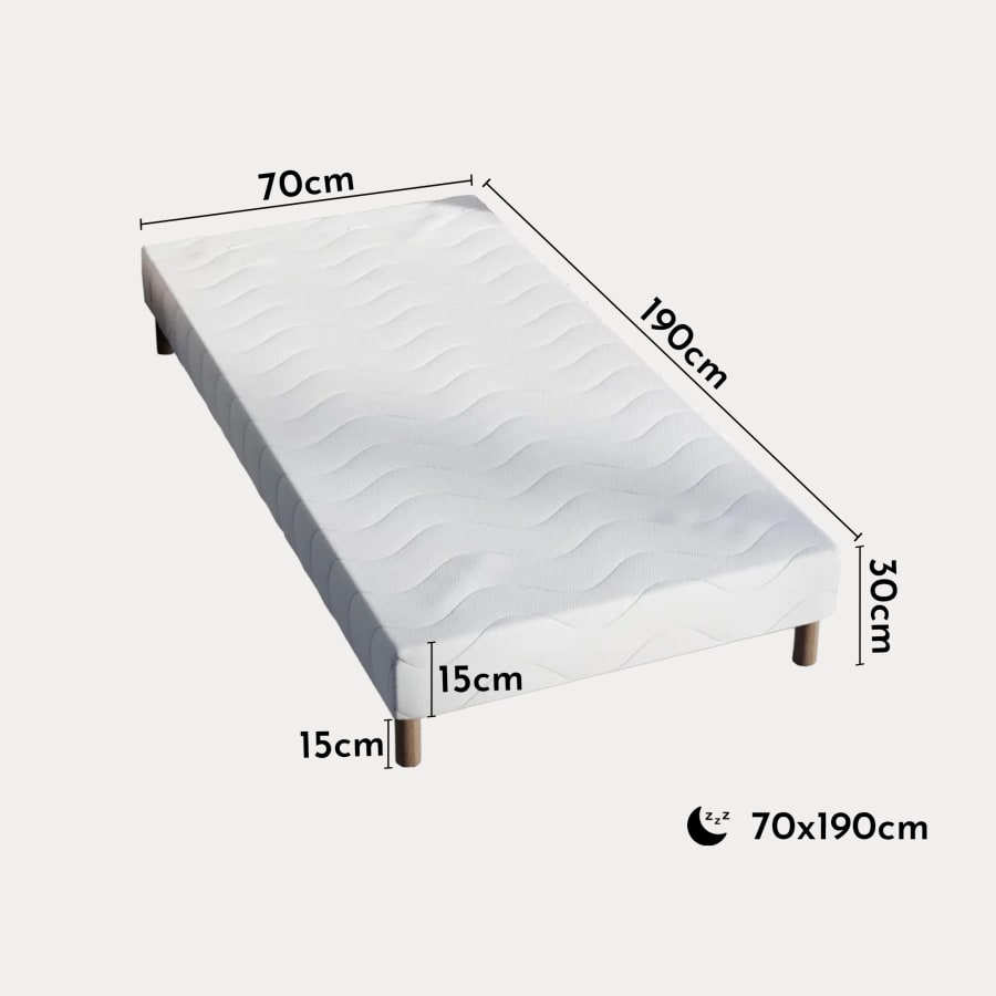 Sommier 70x190 + 4 pieds