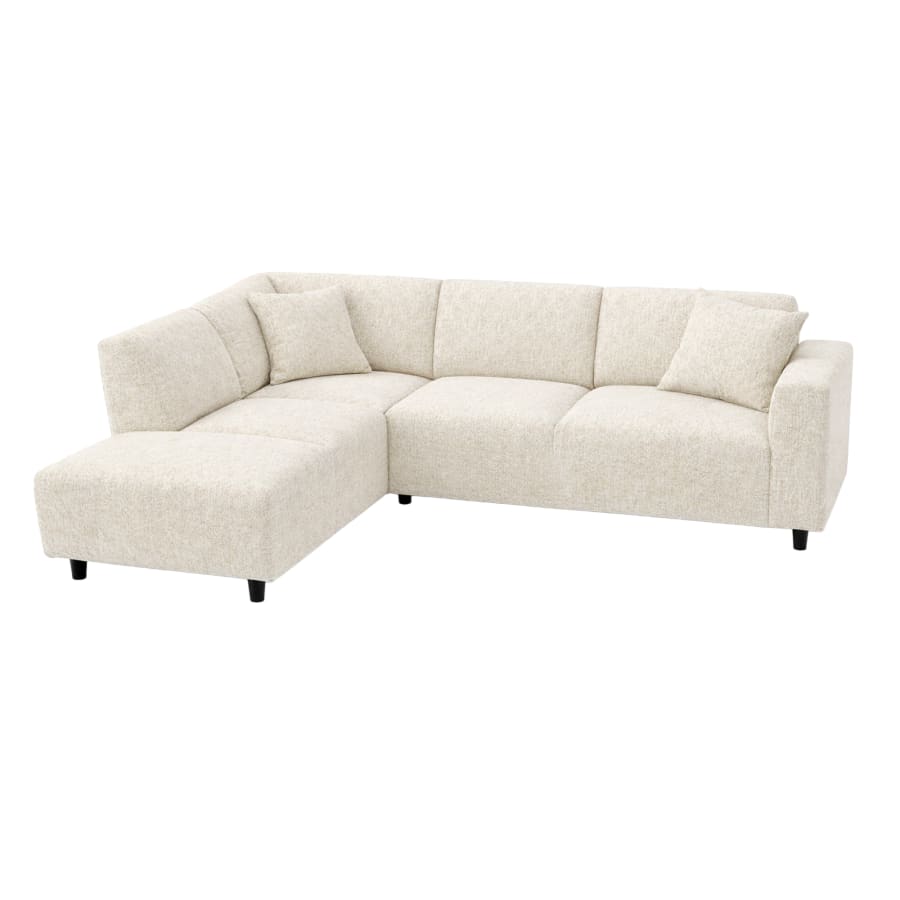 Canap&eacute; d'angle en tissu beige fonc&eacute; - Angle gauche