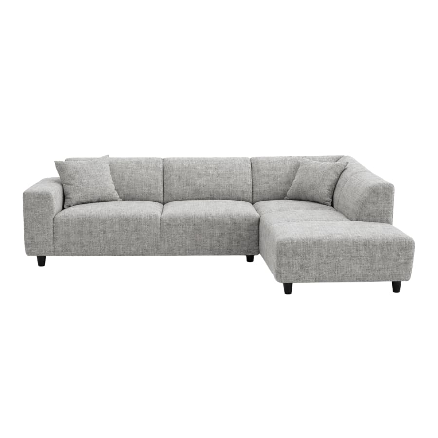 Canap&eacute; d'angle en tissu gris - Angle droit