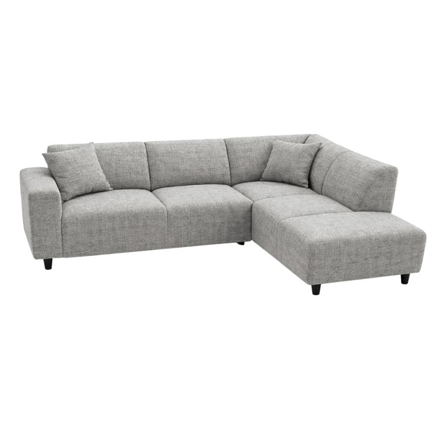 Canap&eacute; d'angle en tissu gris - Angle droit