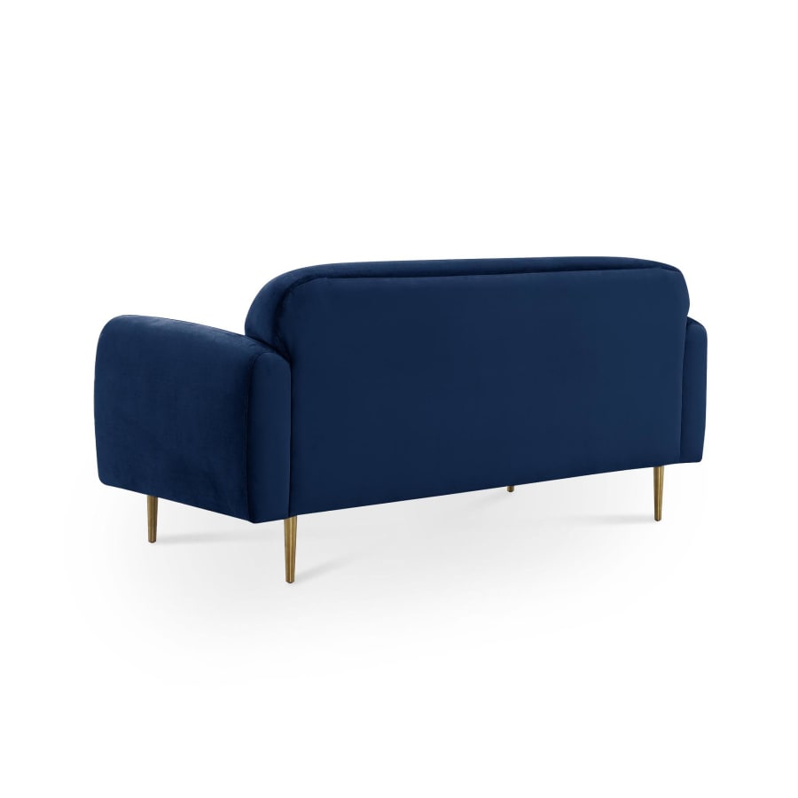 Canap&eacute; 2 places en velours bleu