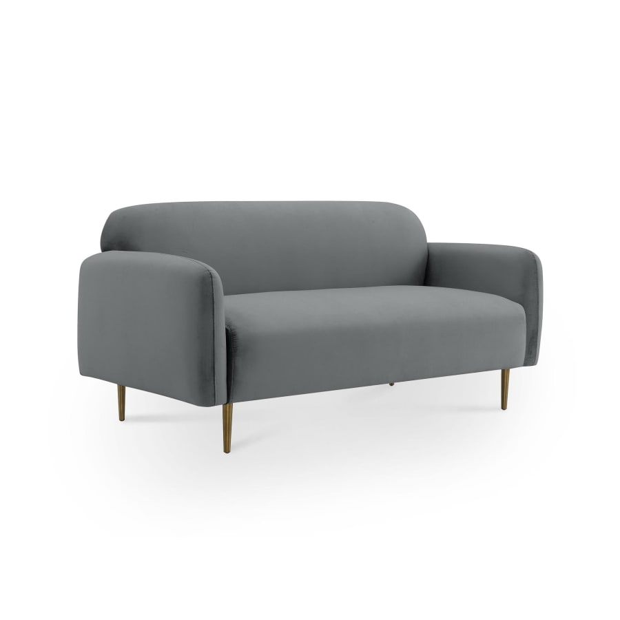Canap&eacute; 2 places en velours gris