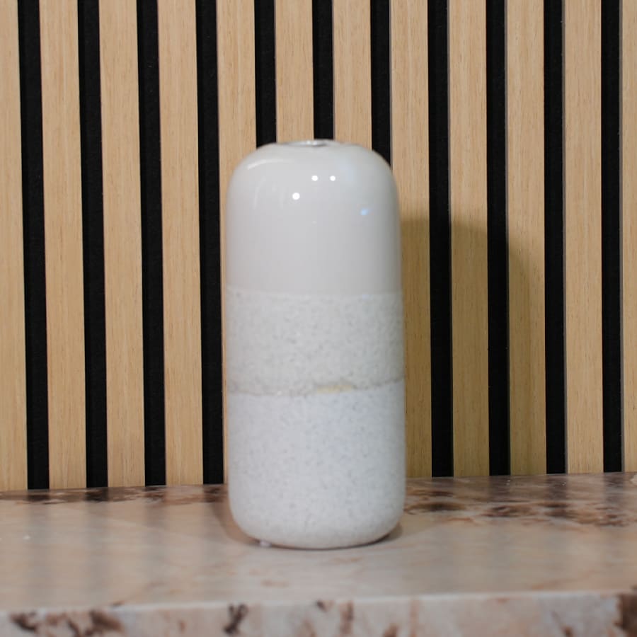 Vase en céramique texturé beige H26 cm