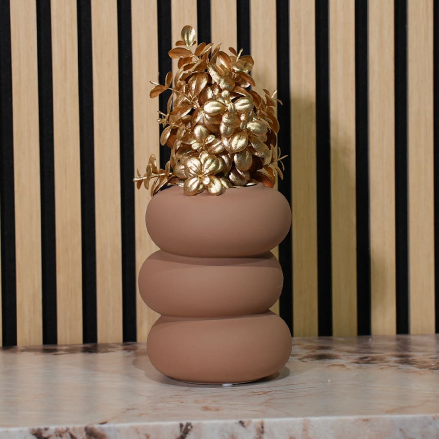 Vase en céramique camel H17.5 cm