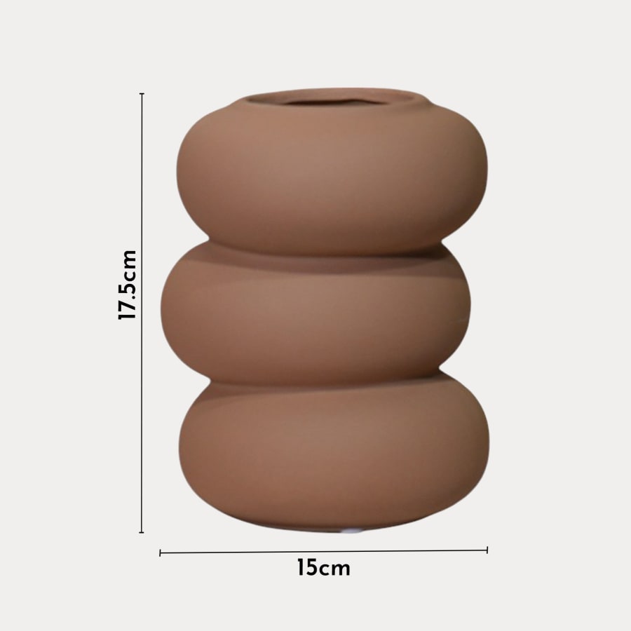 Vase en céramique camel H17.5 cm