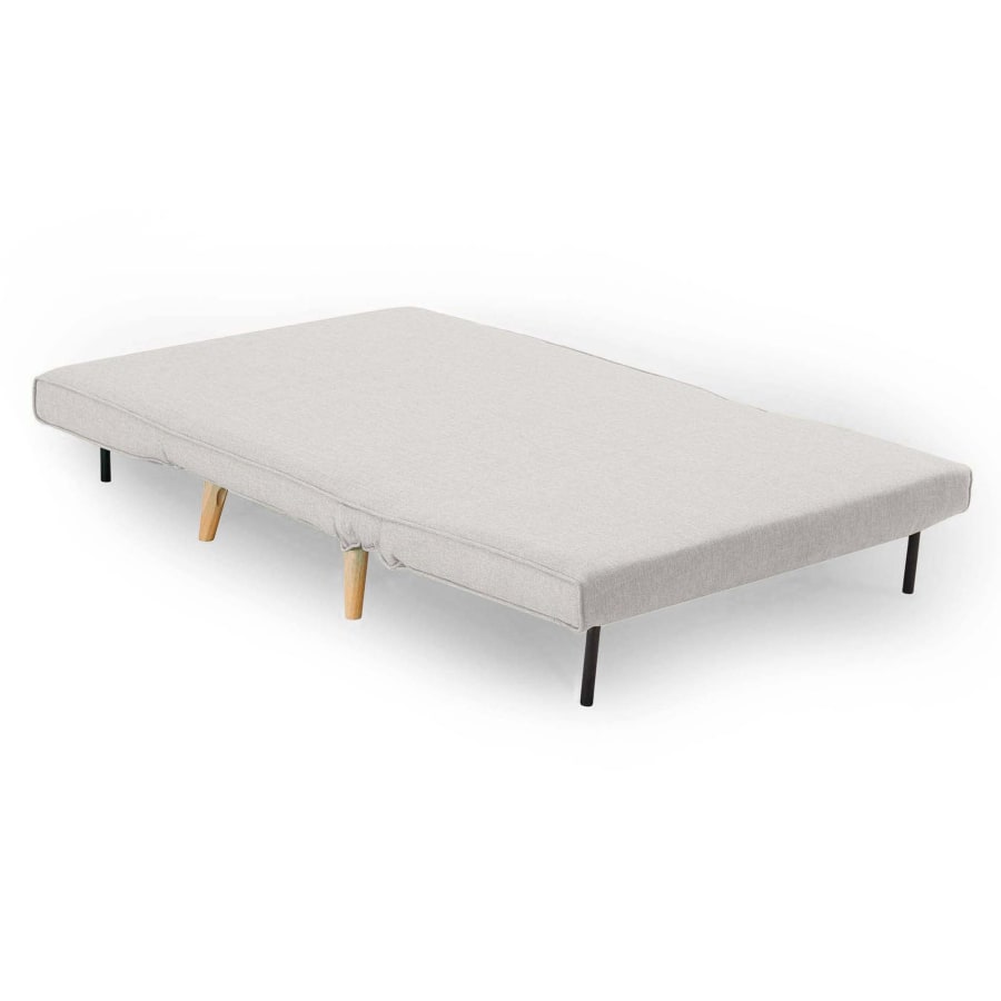 Banquette convertible en tissu beige 2 places