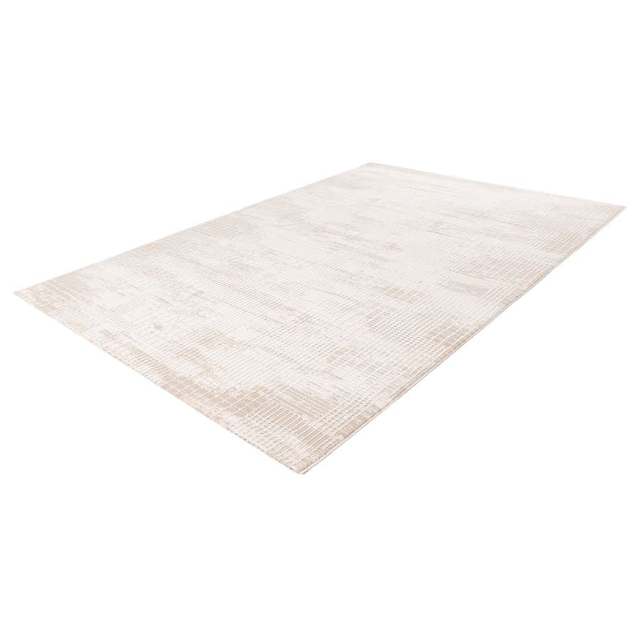 Tapis en tissu textur&eacute; beige - 160x230 cm
