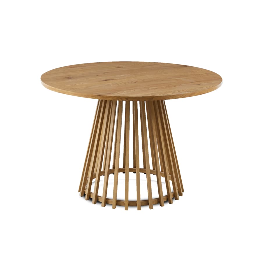 Table &agrave; manger ronde pi&egrave;tement central en bois