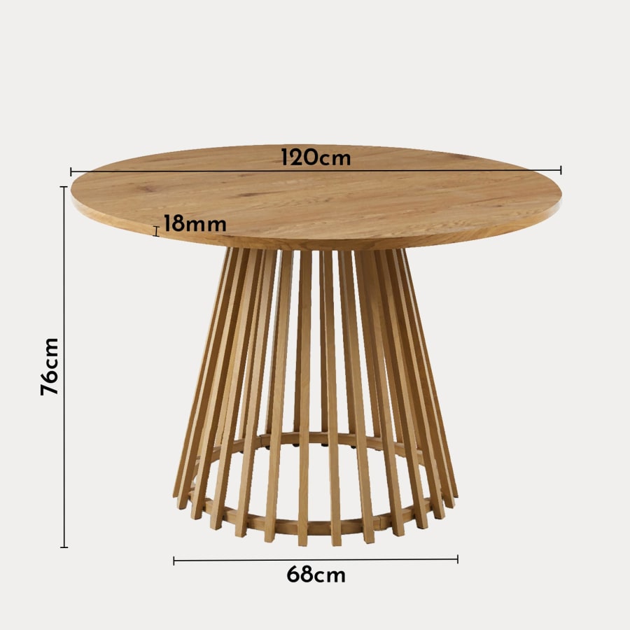 Table à manger ronde piètement central en bois