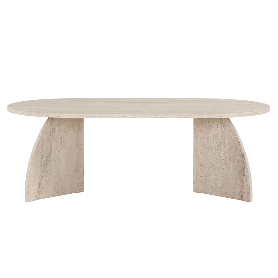 Table basse ovale beige 120 cm