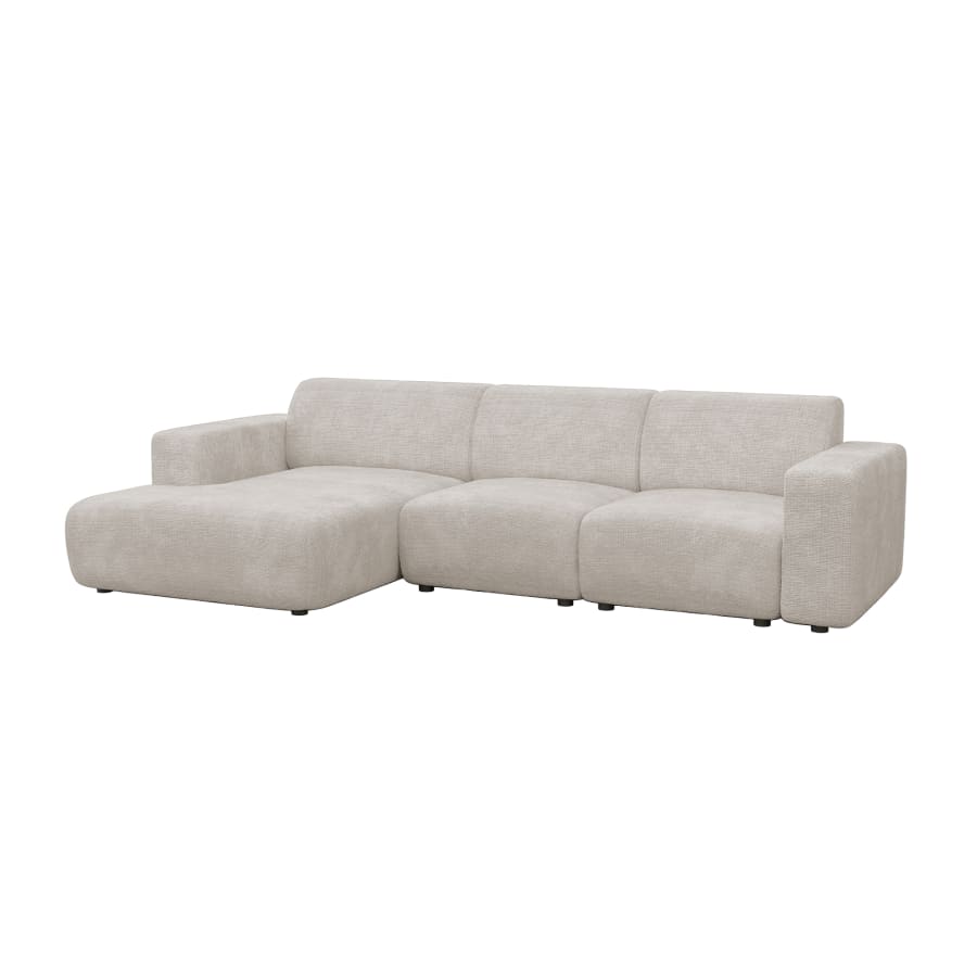 Canapé d'angle en tissu beige - Angle gauche