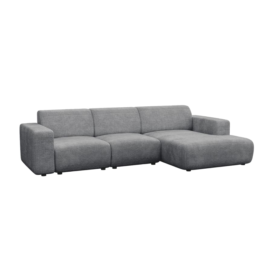 Canapé d'angle en tissu gris - Angle droit