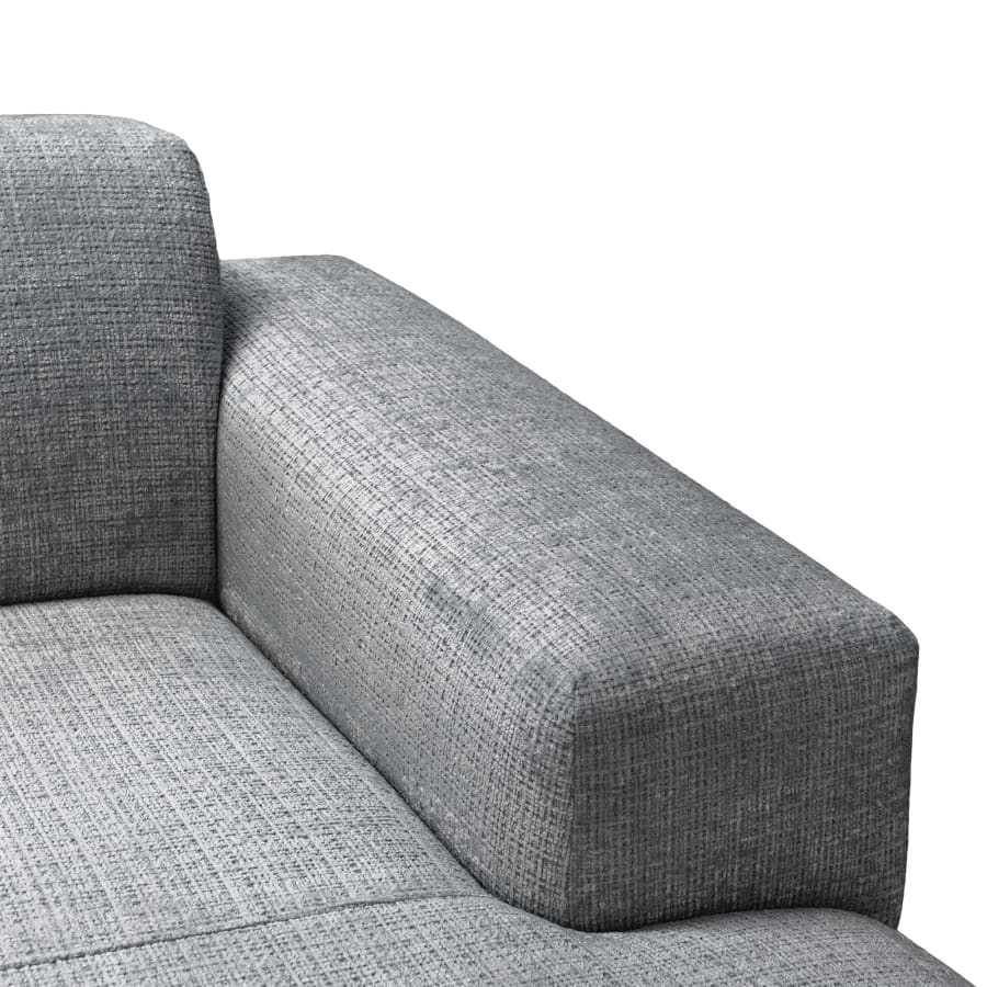 Canapé d'angle en tissu gris - Angle droit