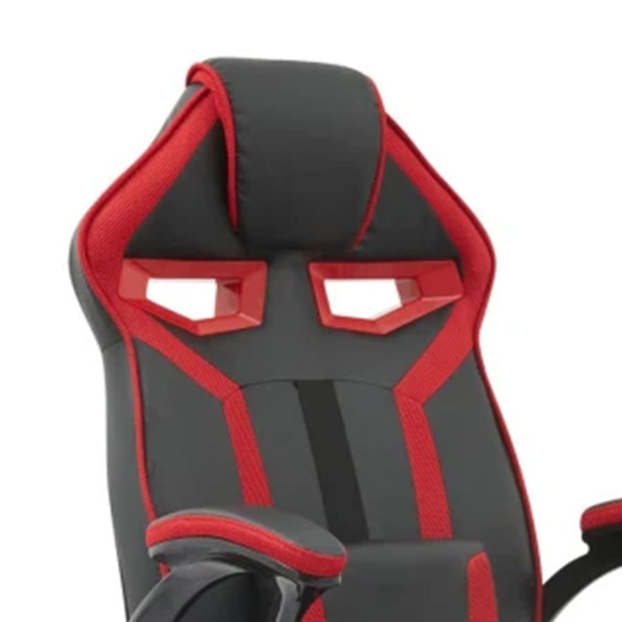 Fauteuil de bureau gamer en simili cuir noir et rouge