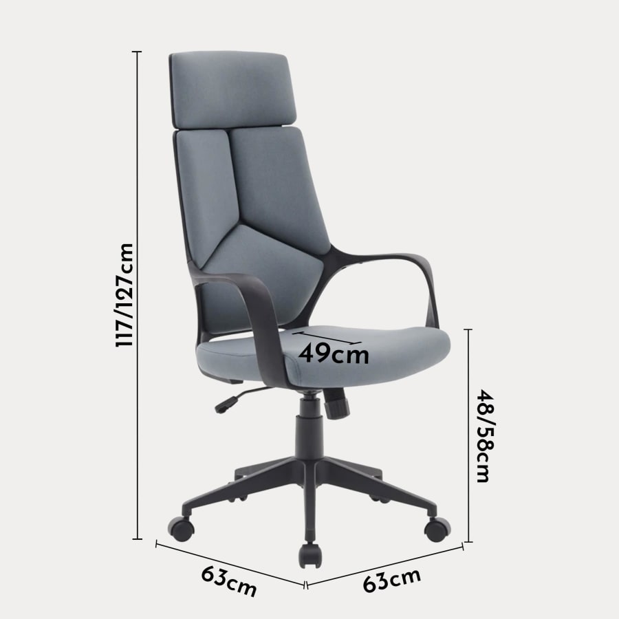 Fauteuil de bureau en tissu gris