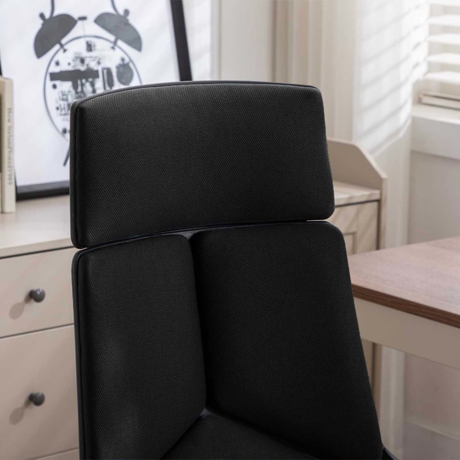 Fauteuil de bureau en tissu noir