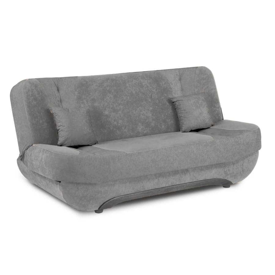 Canap&eacute; 3 places convertible en tissu gris