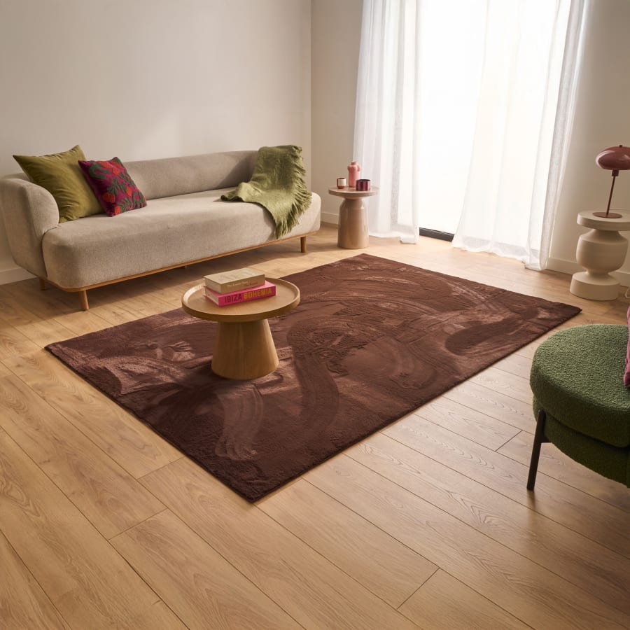 Tapis en tissu doux marron - 160x230 cm