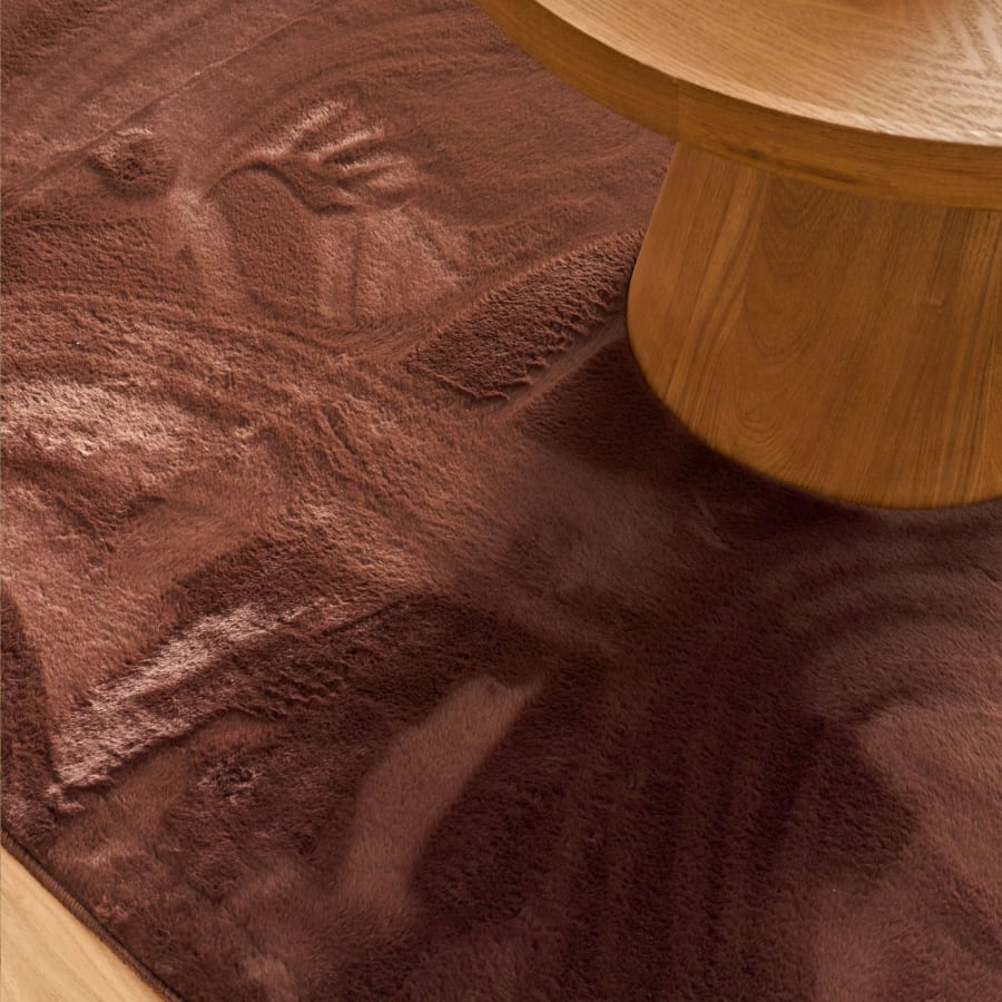 Tapis en tissu doux marron - 160x230 cm