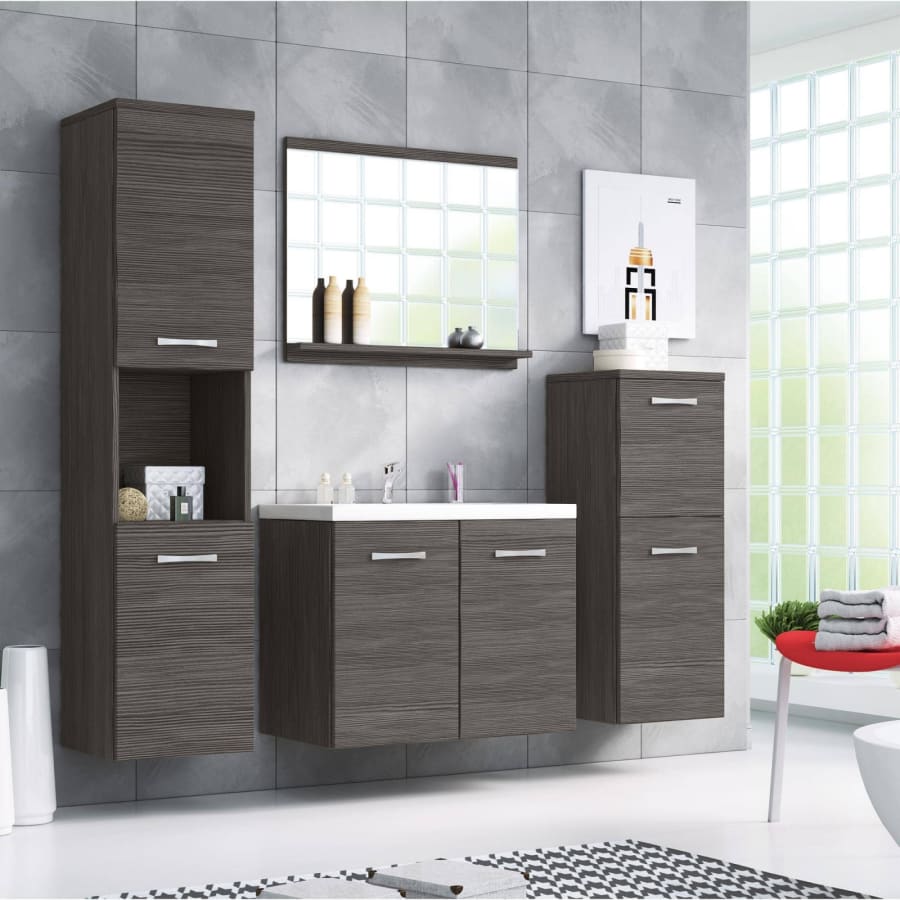 Ensemble meubles salle de bain design suspendu weng&eacute;