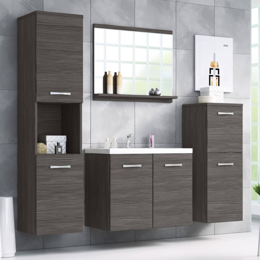 Ensemble meubles salle de bain design suspendu weng&eacute;