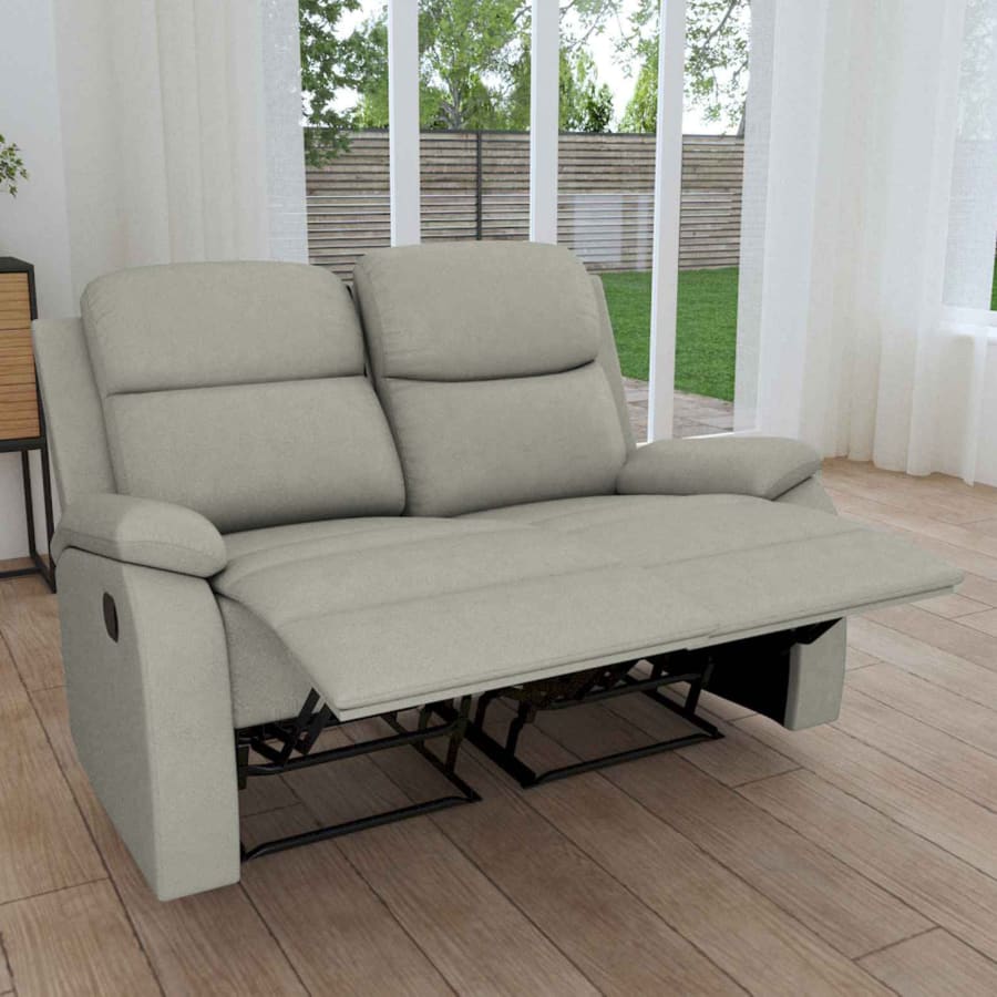 Canap&eacute; 2 places relax en tissu gris clair