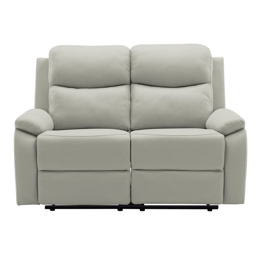 Canap&eacute; 2 places relax en tissu gris clair