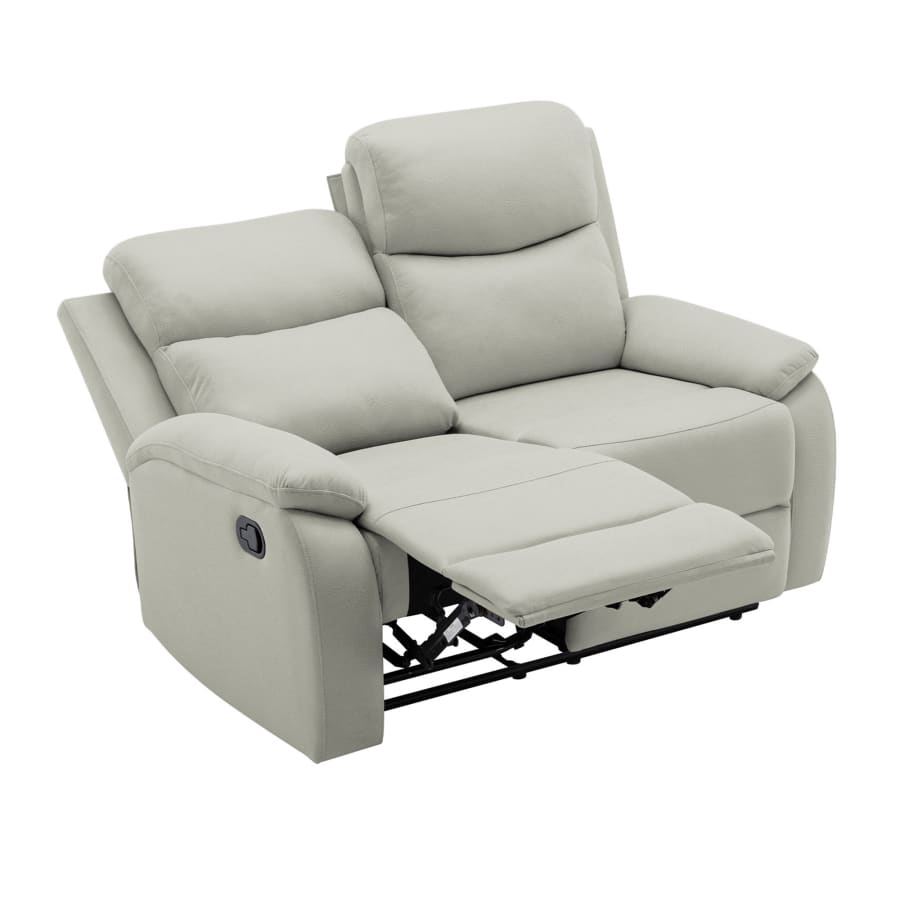 Canap&eacute; 2 places relax en tissu gris clair