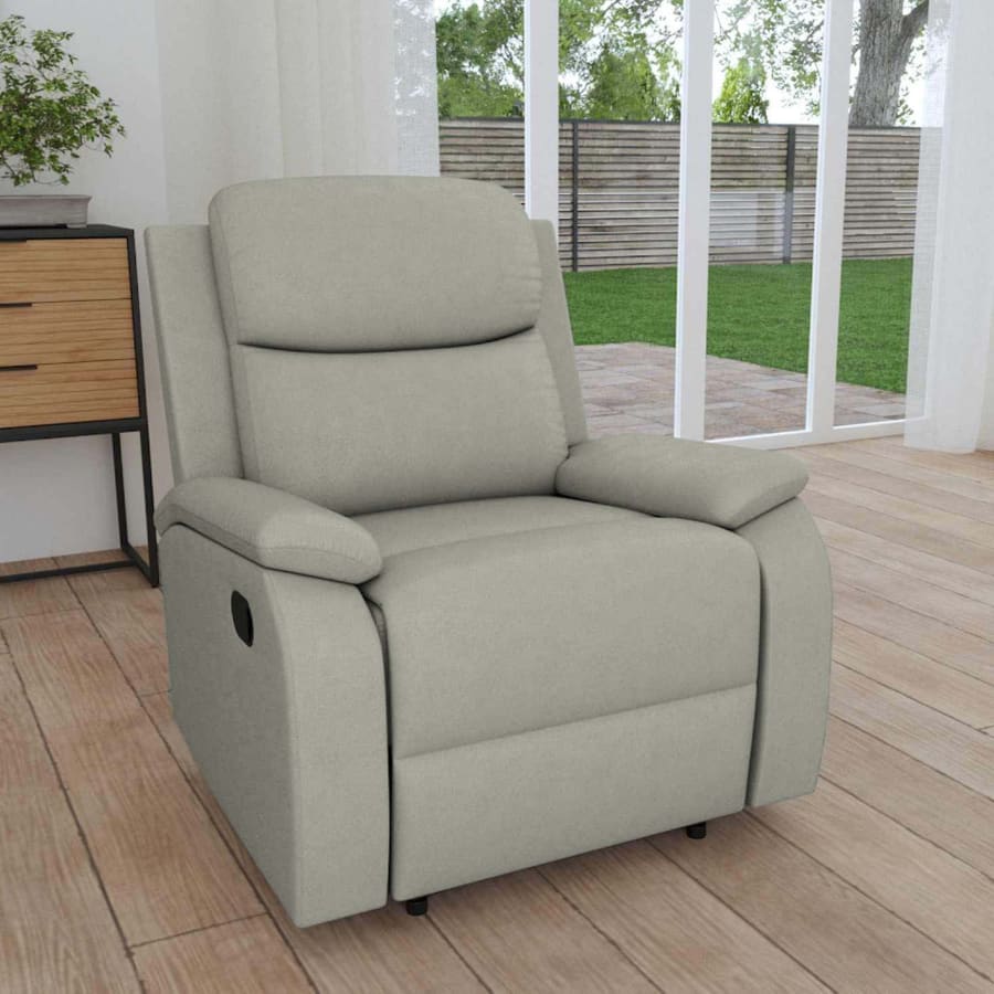 Fauteuil relax en tissu gris clair