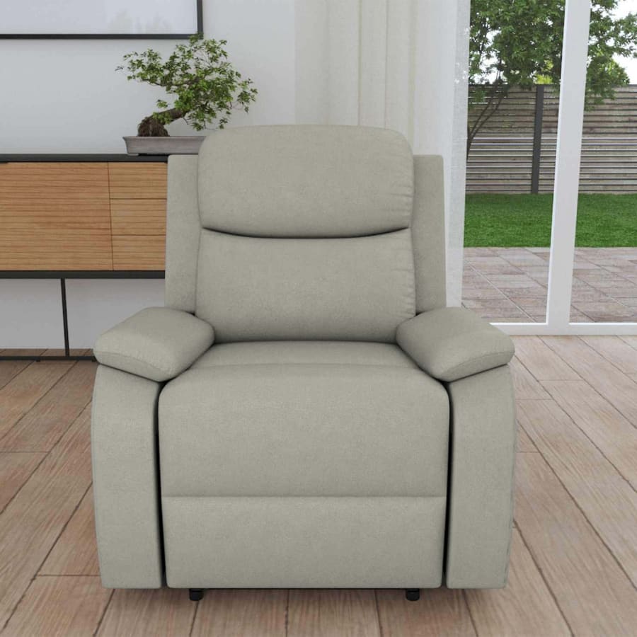 Fauteuil relax en tissu gris clair