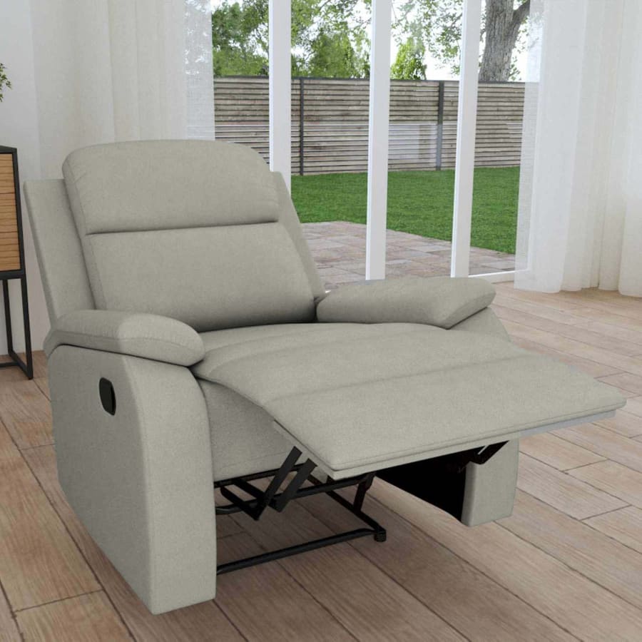 Fauteuil relax en tissu gris clair