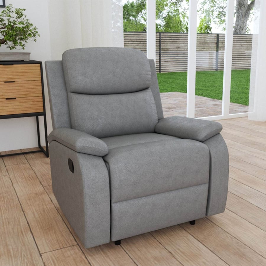 Fauteuil relax en tissu gris foncé