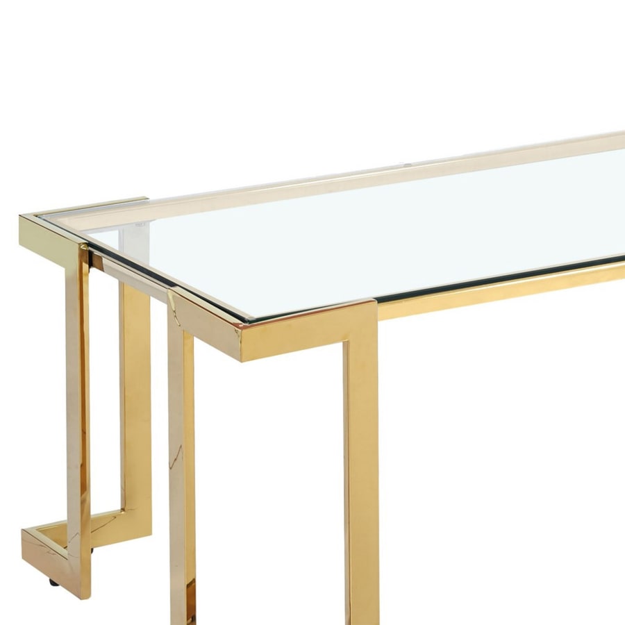 Table basse design rectangulaire dor&eacute;