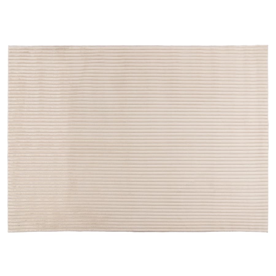 Tapis en velours c&ocirc;tel&eacute; beige - 160x230 cm