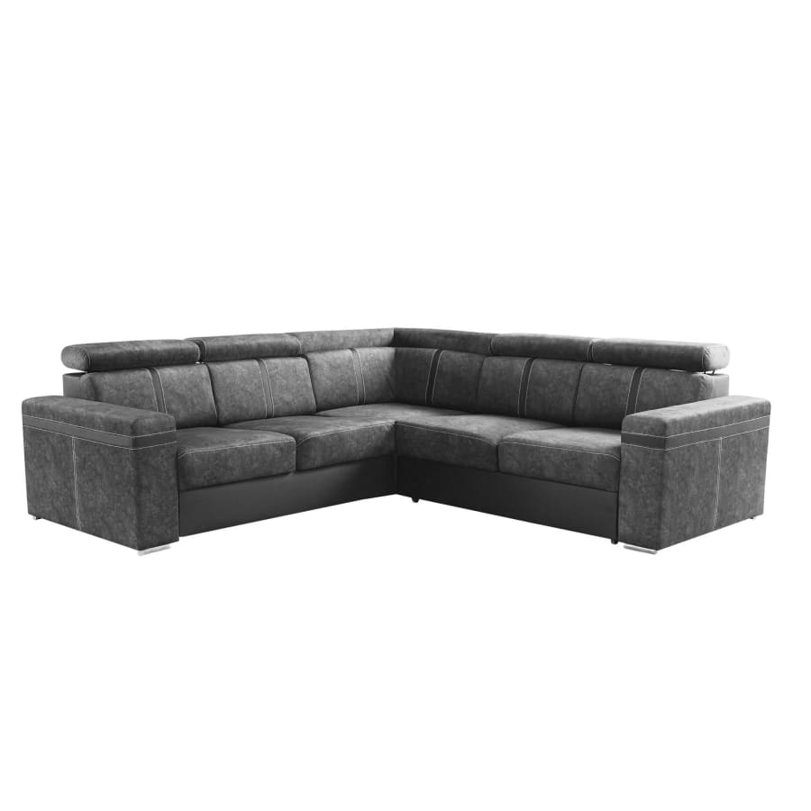 Mobilier-Deco BAKARY - Canapé D'angle Réversible Avec Pouf En Velours