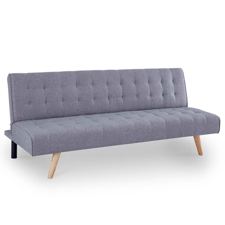 Canapé d'angle modulable et convertible en tissu gris