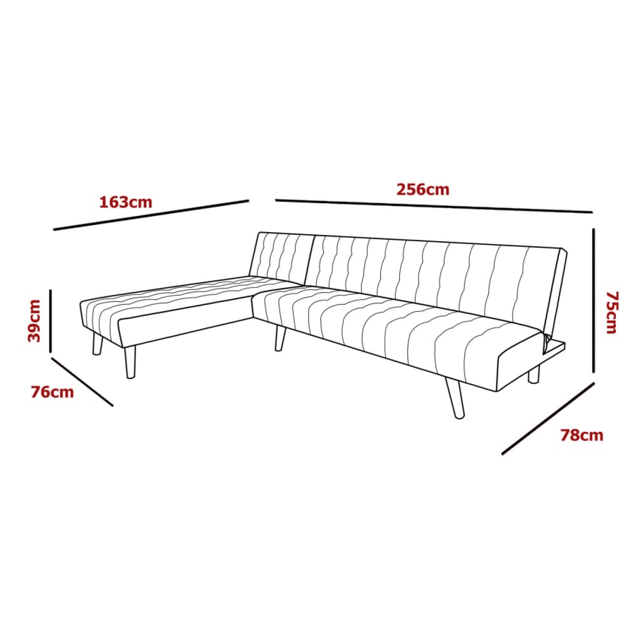 Canapé d'angle modulable et convertible en tissu gris