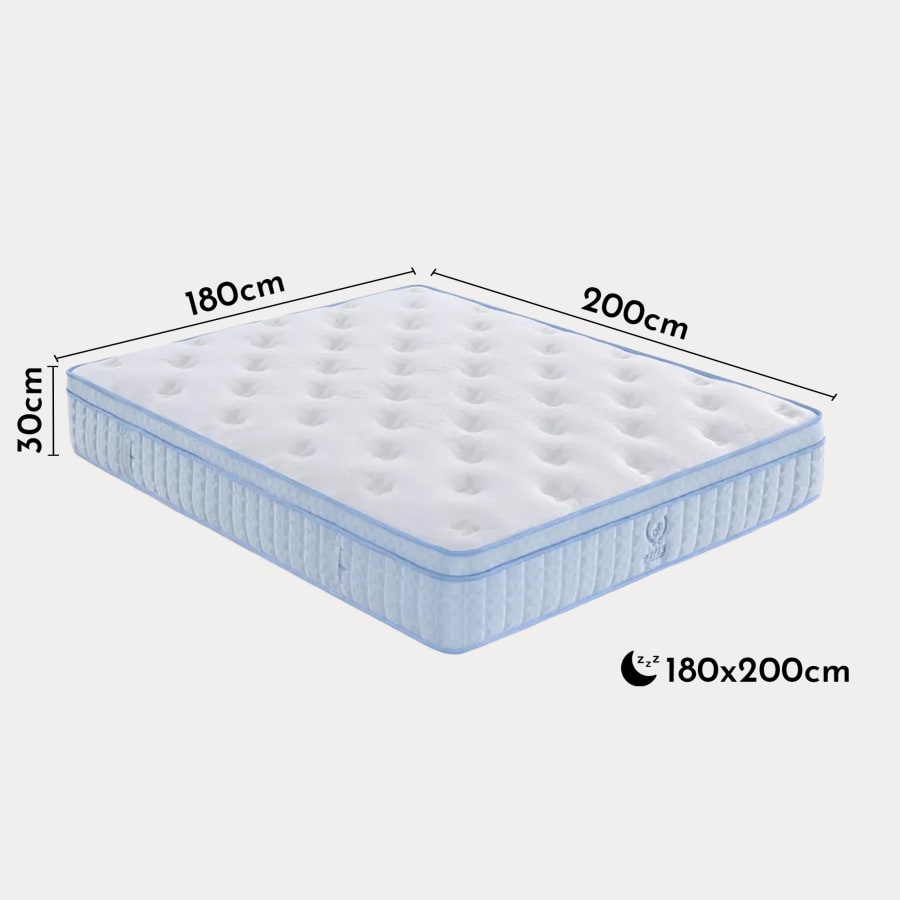 Matelas hybride ressorts ensachés 180 x 200 cm épaisseur 30 cm