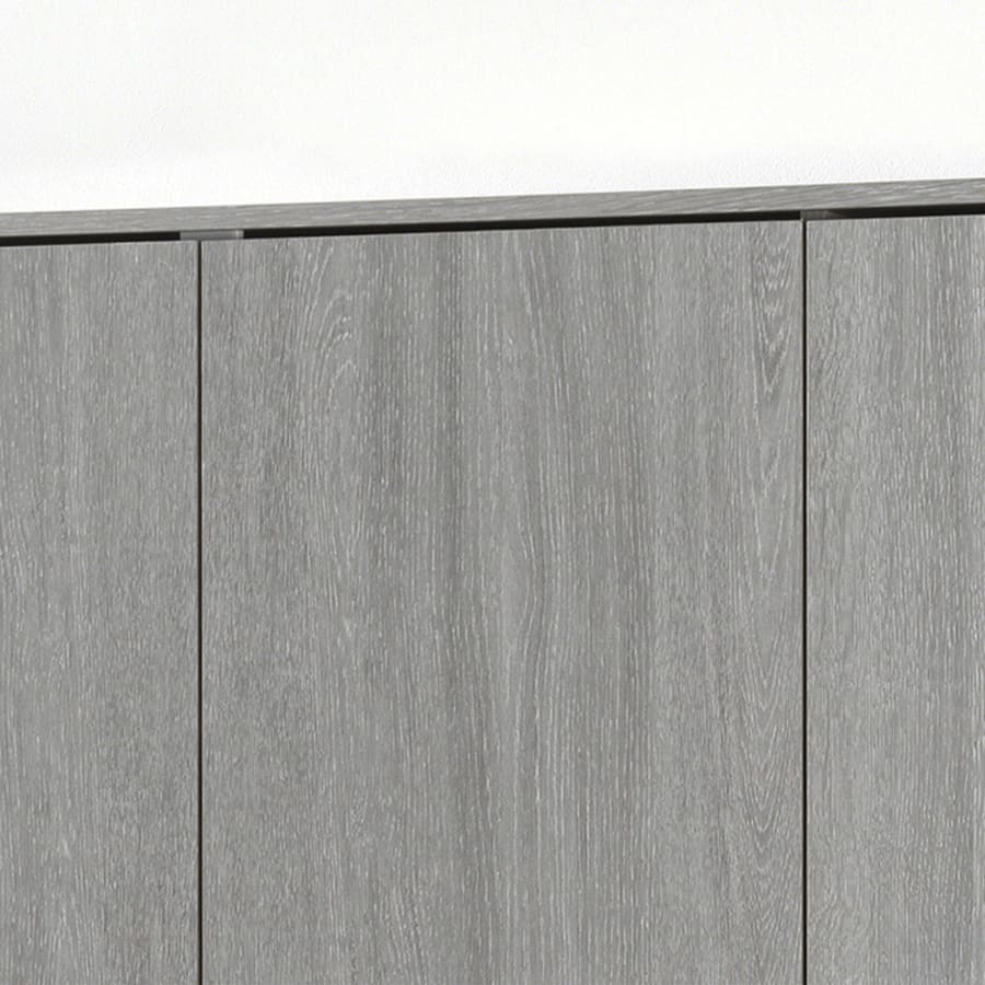 Armoire 3 portes 4 &eacute;tag&egrave;res couleur ch&ecirc;ne gris