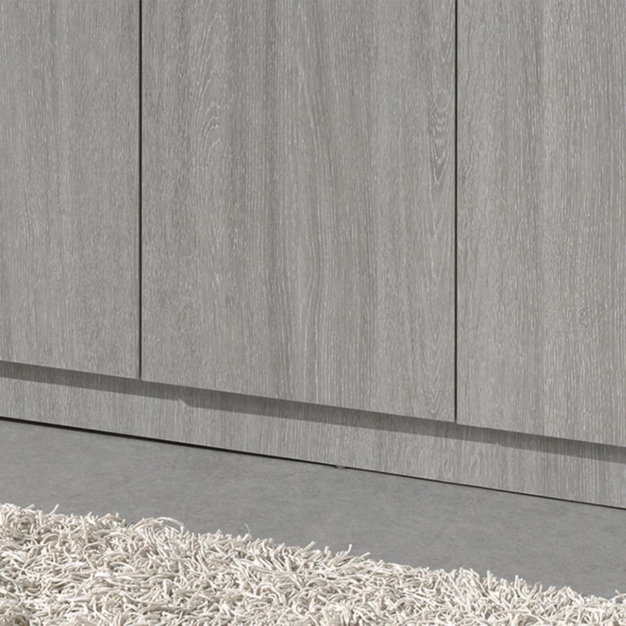 Armoire 3 portes 4 &eacute;tag&egrave;res couleur ch&ecirc;ne gris