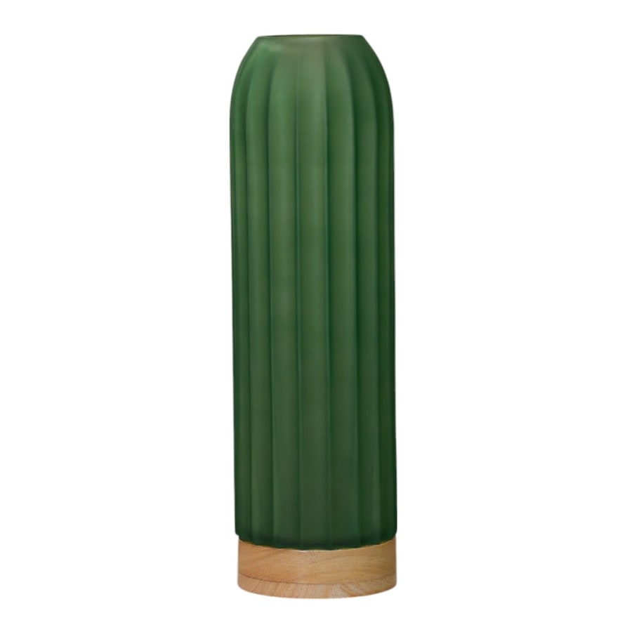 Vase en verre vert H41.5 cm